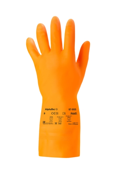 Ansell- EXTRA® 87-955 ORANGE Kimyasal ve Sıvı Korumalı Ağır İş Eldiveni 1 Çift (9 Beden / L) - 3
