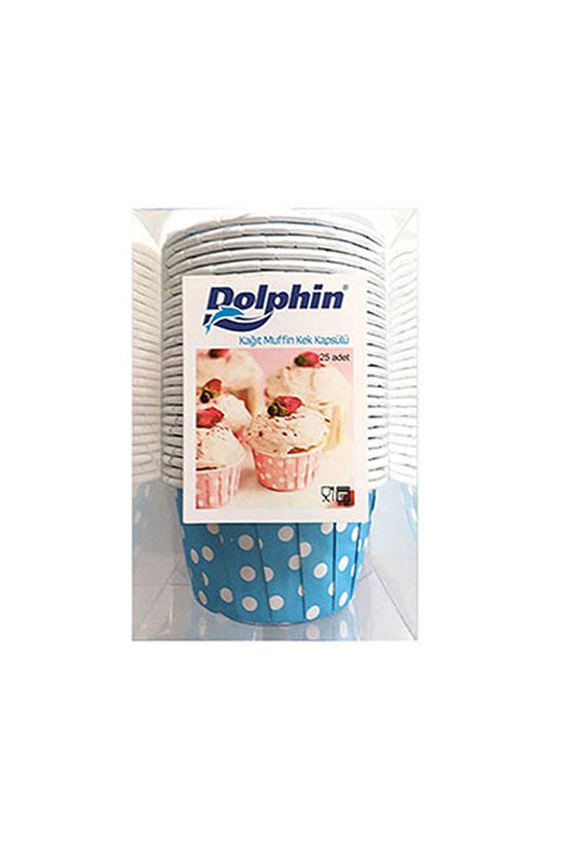 Dolphin Muffin-Kek Kapsülü Mavi Puantiyeli 25 Adet - 5
