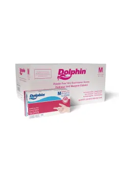 Dolphin Beyaz Vinil Eldiveni Pudrasız M 100 Adet x 20 Paket - Koli