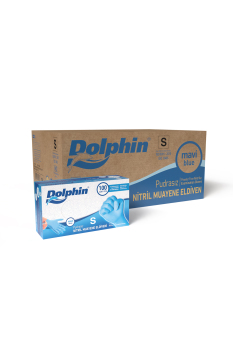 Dolphin Pudrasız Mavi Nitril Muayene Eldiveni S Beden | 20 Paket Koli - MDR