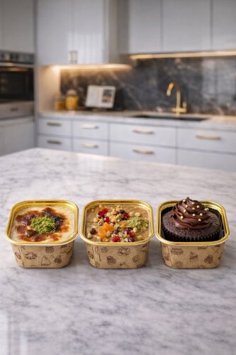 Dolphin Muffin Kare Kek Kapsülü Kraft Desenli 50 Adet - 1