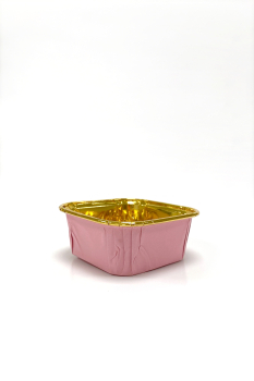 Dolphin Muffin Kare Pembe-Altın Kek Kapsülü 25 Adet - 4