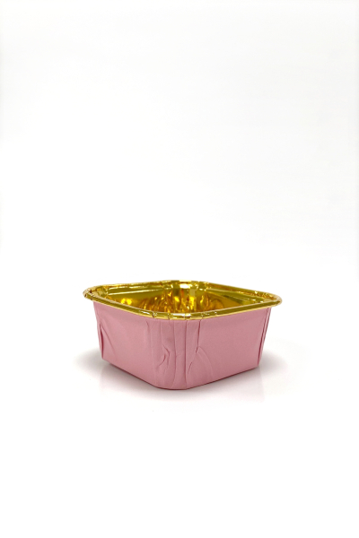 Dolphin Muffin Kare Pembe-Altın Kek Kapsülü 25 Adet - 4