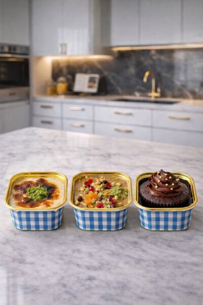 Dolphin Muffin Kare Mavi-Altın Kek Kapsülü 25 Adet - 1