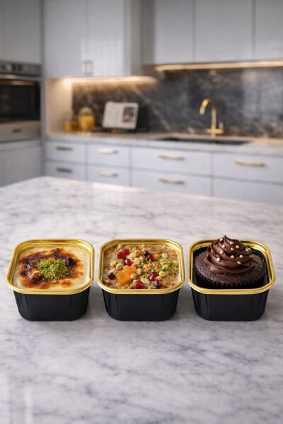 Dolphin Muffin Kare Siyah-Altın Kek Kapsülü 25 Adet - 1