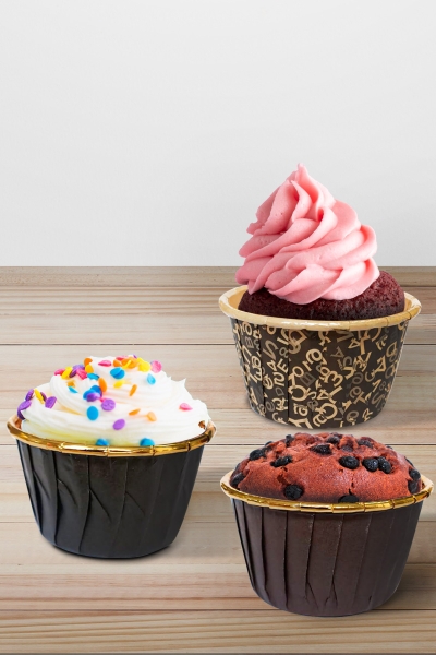 Dolphin Muffin-Kek Kapsülü Siyah-Altın 25 Adet - 3