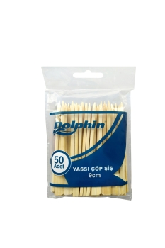 Dolphin Bambu Yassı Çöp Şiş 9 cm 50 Adet