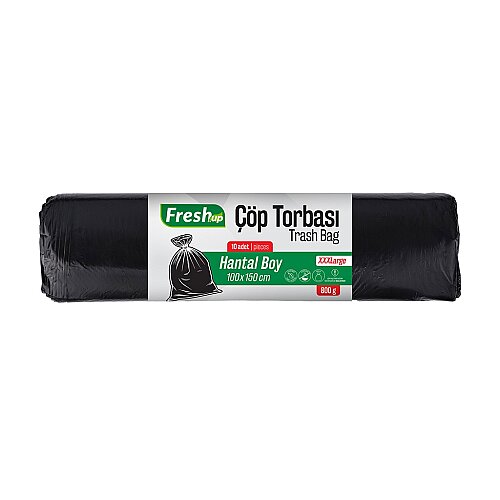 Fresh-up Hantal Çöp Torbası Siyah 800 g 100*150cm 10 Adet