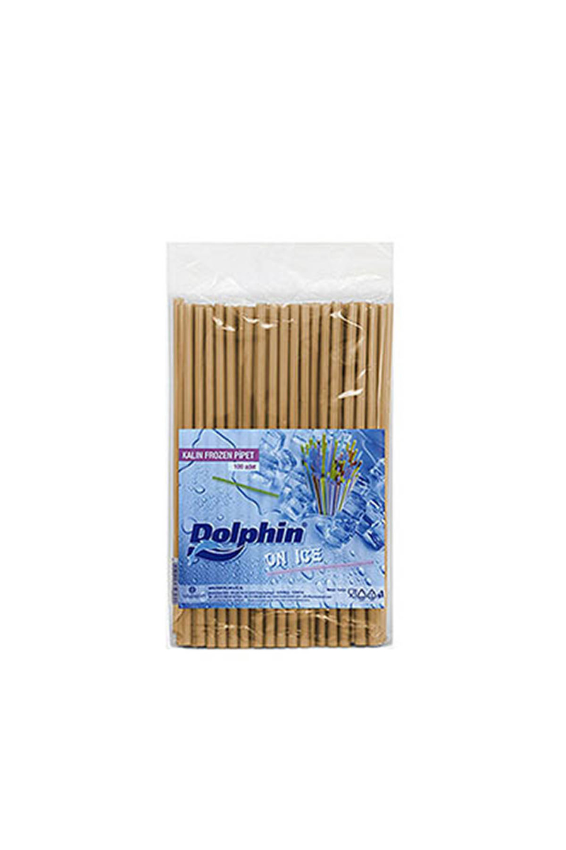 Dolphin Frozen Pipet Altın 22cm x 8mm 100lü - 1