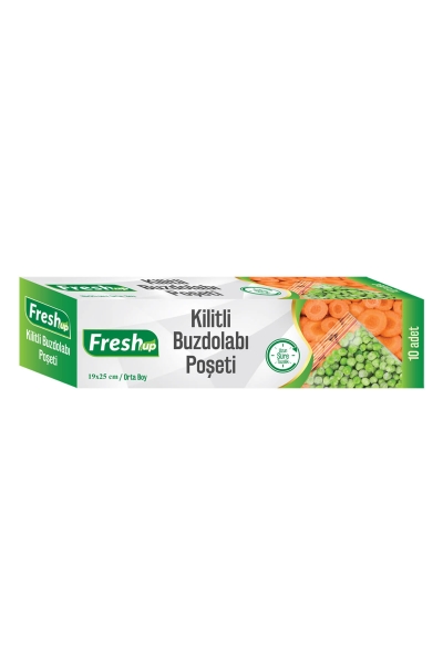 Fresh-Up Orta Boy Kilitli Buzdolabı Poşeti 19*25 cm 10 Adet - 1