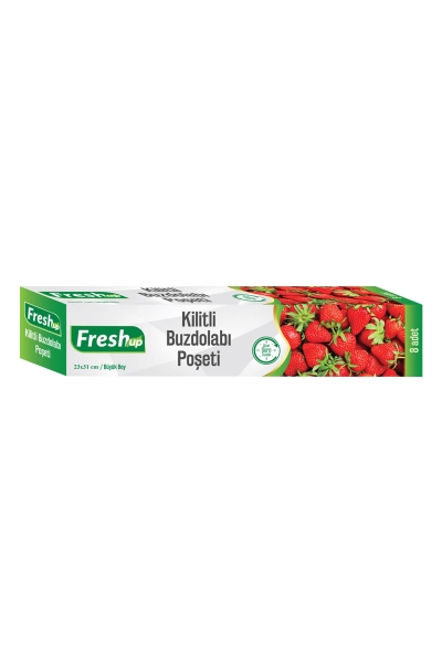 Fresh-Up Büyük Boy Kilitli Buzdolabı Poşeti 23x31cm 8'li - 1