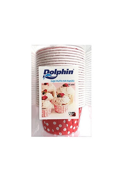 Dolphin Muffin-Kek Kapsülü Kırmızı Puantiyeli 25 Adet - 4