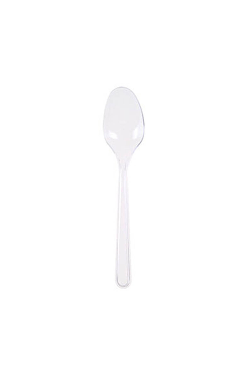 Lüks Plastik Şeffaf Kaşık 100 Adet - 1