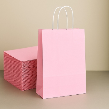 Roll-Up Kraft Çanta Pembe Küçük Boy 18 * 24 cm 25 Adet