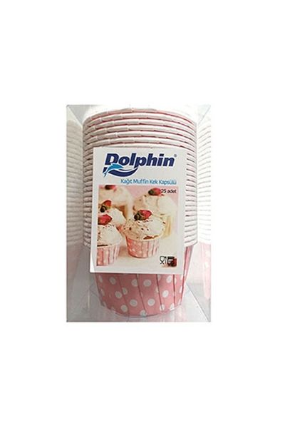 Dolphin Muffin-Kek Kapsülü Pembe Puantiyeli 25 Adet - 4
