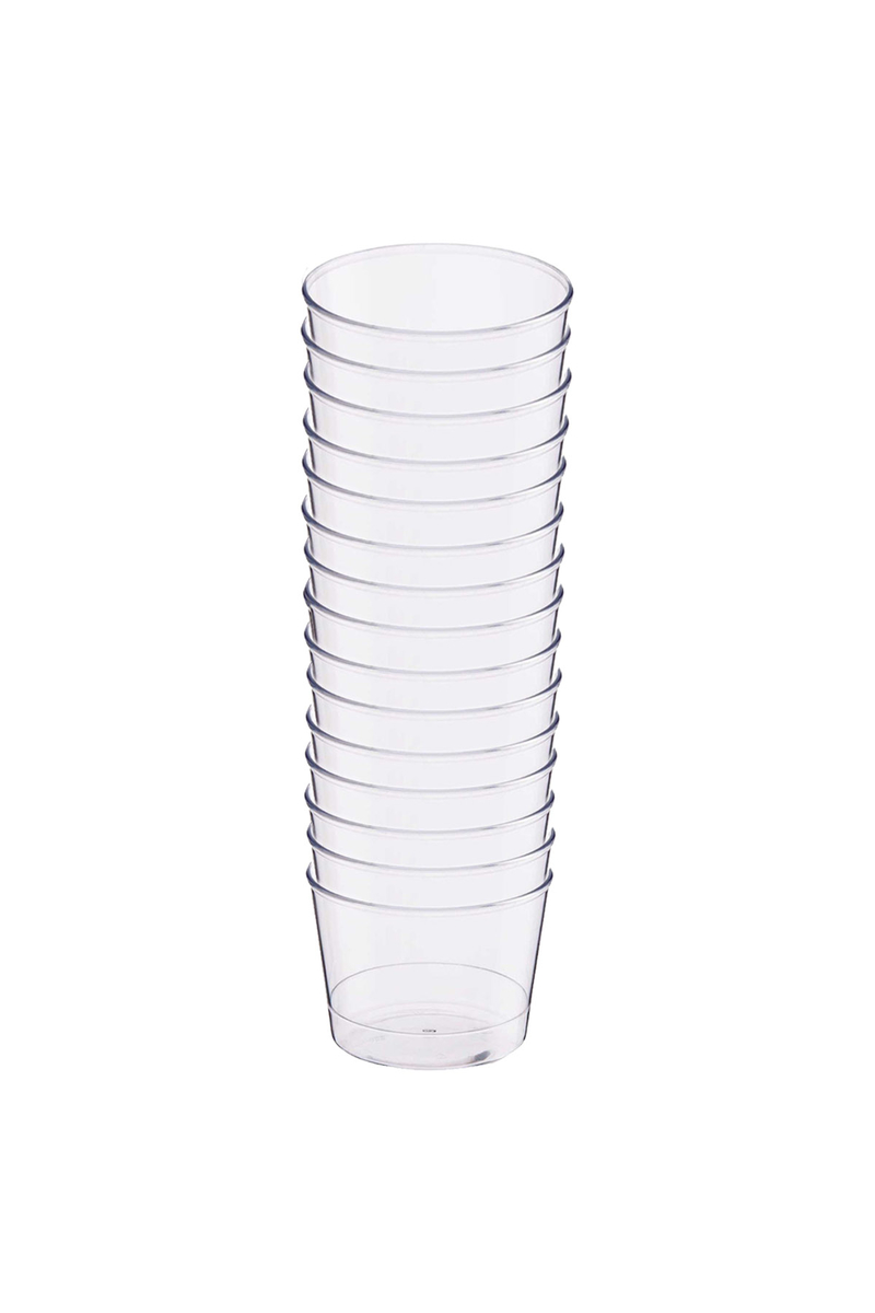Plastik Kristal Silindir Tatlı Kasesi 250cc 15li