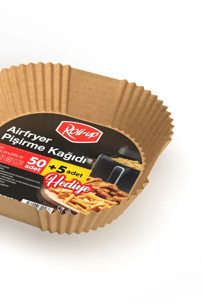 Roll-Up Airfryer Pişirme Kağıdı Kare 20 cm 50 + 5 Adet (5 Adet Hediye) - 2