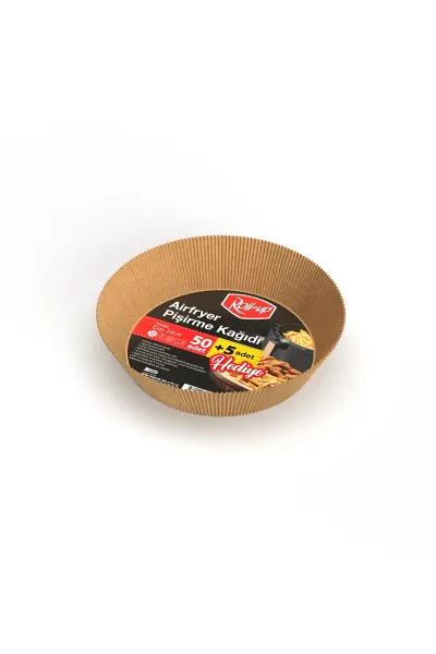 Roll-Up Airfryer Pişirme Kağıdı Yuvarlak 20 cm 50 + 5 Adet (5 Adet Hediye) - 1