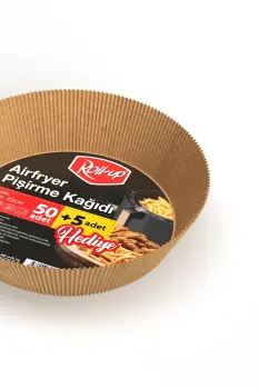 Roll-Up Airfryer Pişirme Kağıdı Yuvarlak 20 cm 50 + 5 Adet (5 Adet Hediye) - 2