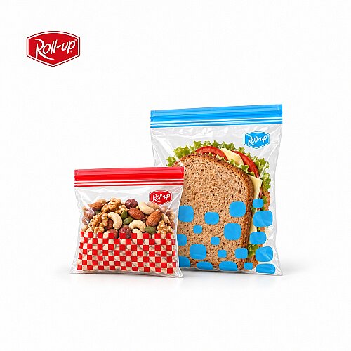 Roll-Up Çift Kilitli Buzdolabı Poşeti 0,4 L + 1 L | 30 Adet