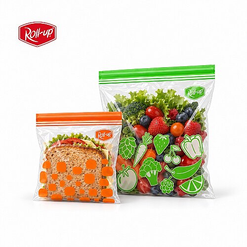 Roll-Up Çift Kilitli Buzdolabı Poşeti 1L+2,5L - 30 Adet