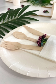 Roll-up Doğa Dostu Ahşap Bıçak 8 Adet - 1