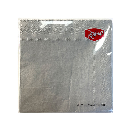Roll-Up Kağıt Peçete Gri 33 * 33 cm 20 Adet