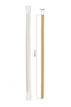 Roll-Up Kraft Kağıt Pipet Kağıt Sargılı 6mm x 19,5cm - 100 Adet