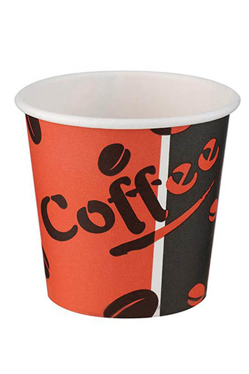 Roll-Up Karton Bardak 4oz Kırmızı Siyah 50 Adet - 1