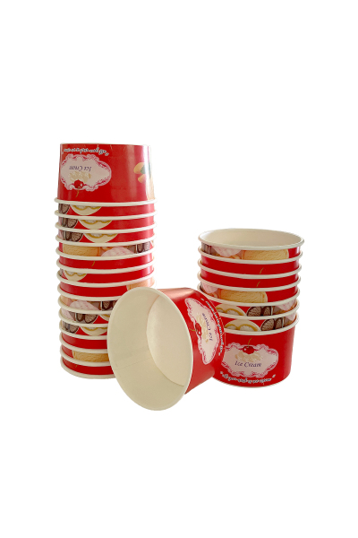 Roll-Up Karton Dondurma Kasesi Küçük 100cc 50li - 1