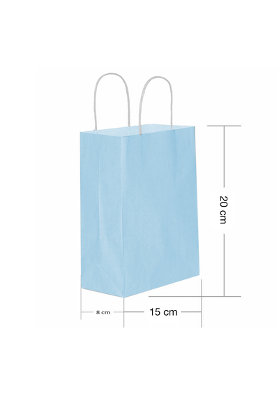 Roll-Up Kraft Çanta Açık Mavi Minik Boy 15x20cm 25li - 1