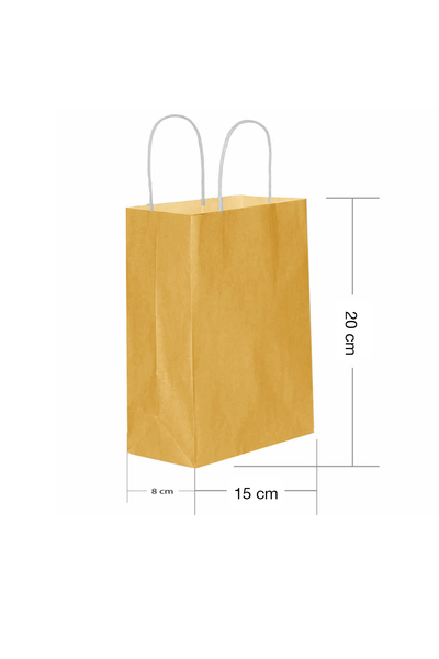 Roll-Up Kraft Çanta Altın Minik Boy 15x20cm 25li - 1