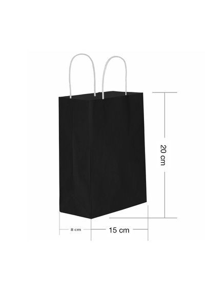 Roll-Up Kraft Çanta Siyah Minik Boy 15x20cm 25li - 1