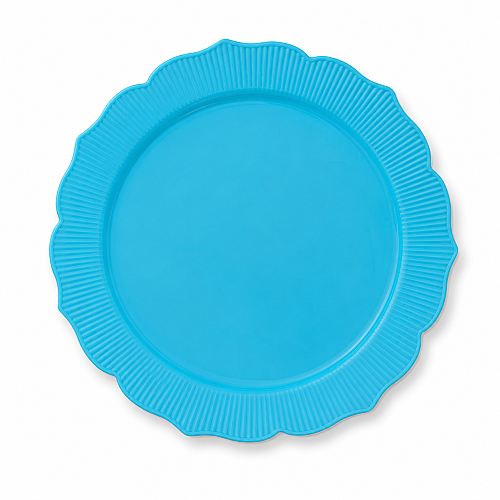 Roll-Up Plastik Kalın Tabak Büyük 26 cm Mavi 6 Adet