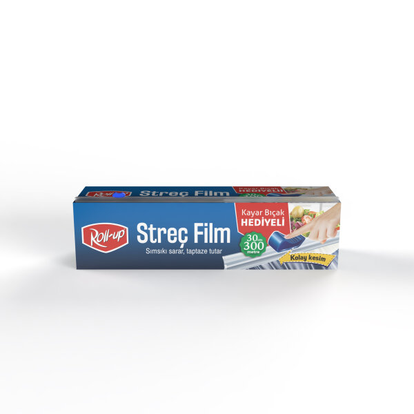 Roll-Up Bıçaklı Streç Film 9 Mic 30 cm x 300 m  - 1